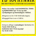 Badminton - Tennis - Bortennis